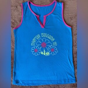 Joe Boxer Ribbed Tank Top “You’re Killing It” Daisy Graphic Y2K